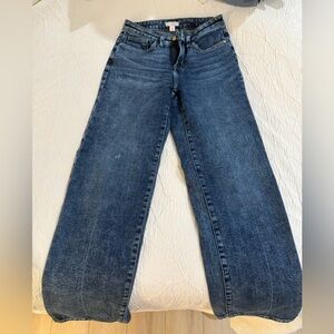 Express Dark Blue Flare & Wide Leg Jeans